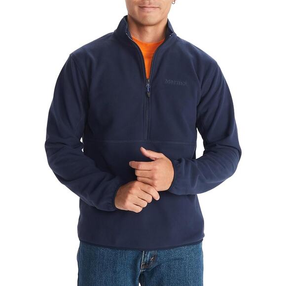 NEW MARMOT Men's XL  Rocklin 1/2 Zip Fleece Pullover Jacket  Navy Blue - Picture 1 of 12